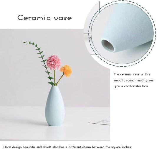 Soofam Ceramic Vase Set 3 for Home Decor, Modern Decorative Vase Set. Flower Decorative Vase for Farmhouse Living Room Tabletop, Bookshelf Decoration, Centerpiece Table Decor,Boho Decor