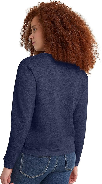 Women's Ecosmart V-Notch Crewneck Sweatshirt, Fleece Pullover Sweatshirt For Women