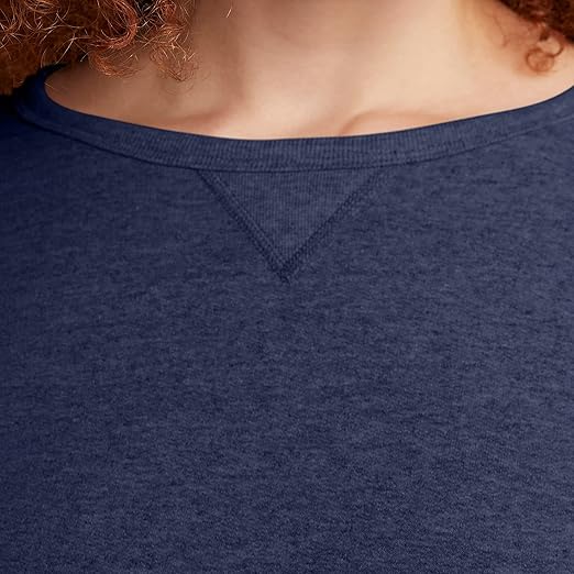 Women's Ecosmart V-Notch Crewneck Sweatshirt, Fleece Pullover Sweatshirt For Women