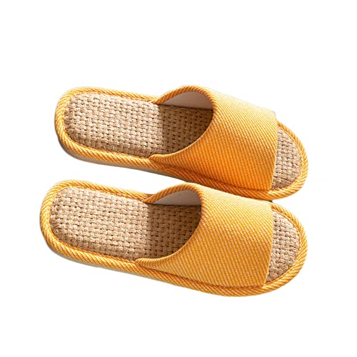 Cloth Slippers - Indoor Outdoor Summer Silent Shoes for Women And Men - Yellow - 5-6