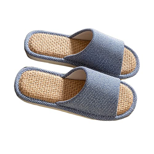 Cloth Slippers - Indoor Outdoor Summer Silent Shoes for Women And Men - Navy Blue - 7-8
