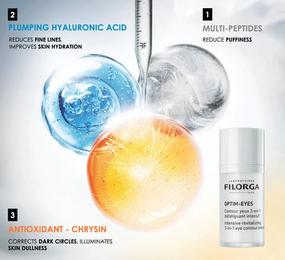 Optim‑Eyes 15 ml – Intensive 3‑in‑1 Revitalizing Eye Contour Cream | Targets Dark Circles, Puffiness & Fine Lines with Eye‑Impact Technology, Hyaluronic Acid & Peptides