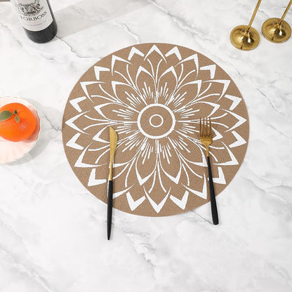 ST010460 Set of 6 Heat Resistant Table Mats, 45*30cm, Washable, Non-Slip PVC, Woven Vinyl Dinner Mats for Dining Table