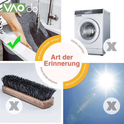 VAODO 24 Pcs Felt Placemats for Dining Table, Non-Slip and Heat-Resistant Placemats Set of 8, Contains 8 Placemats, 8 Coasters and 8 Cutlery Bags, Suitable for Gathering, Friends Party, Dark Gray