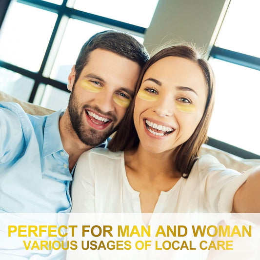 24k Gold Under Eye Patches - 60 Pieces Eye Mask Pure Gold Anti-Ageing Collagen Hyaluronic Acid Under Eye Mask for Removing Dark Circles, Puffiness & Wrinkles Refresh Your Skin