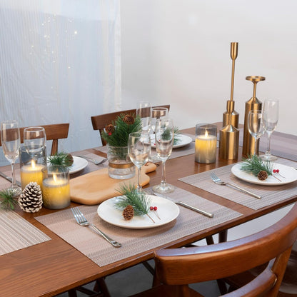 Placemats Set of 6 - Heat Resistant Non-Slip PVC, Washable Vinyl Dining Table Mats, 45x30cm, Stain Resistant & Machine Washable (Coffee Brown) | سجادة طاولة مقاومة للحرارة