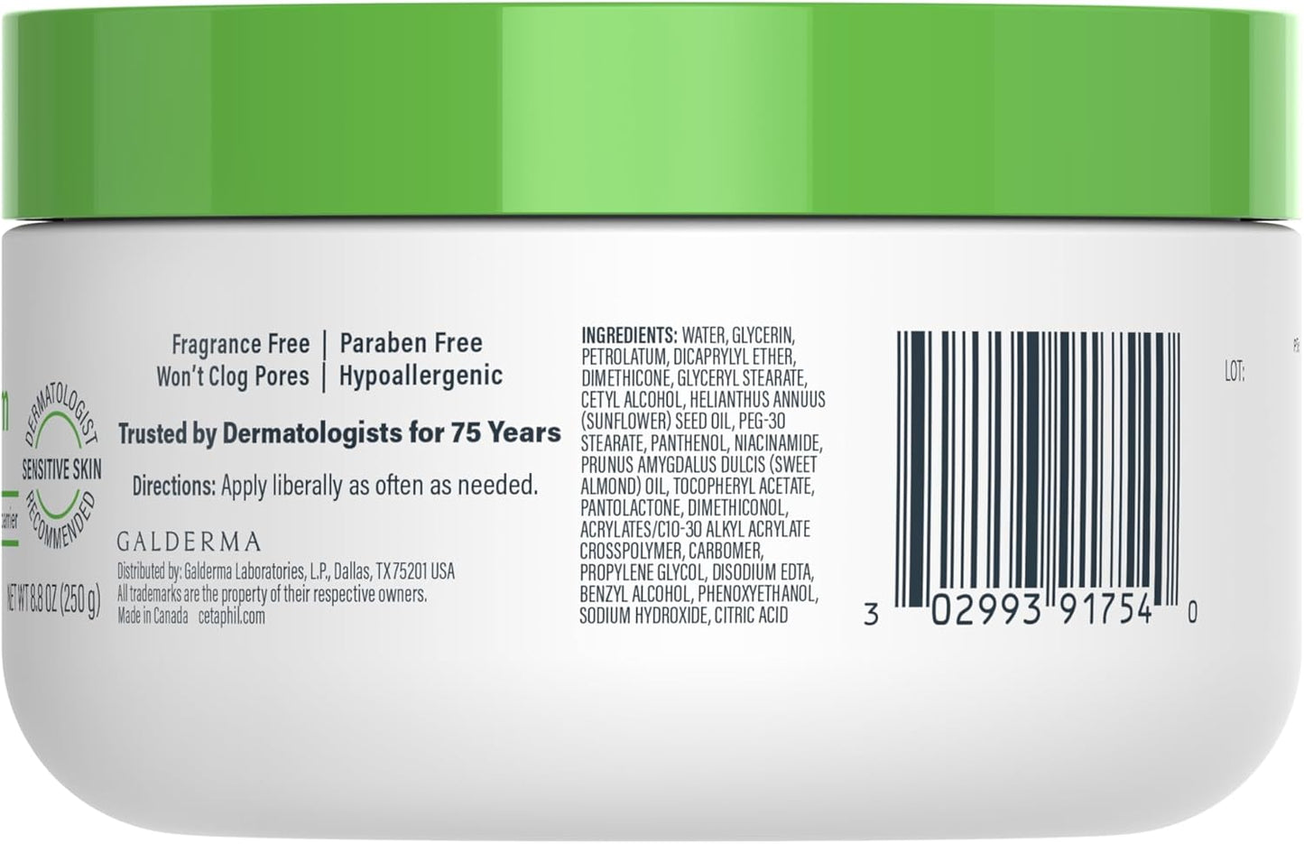 Face & Body Moisturising Cream for Men & Women, Dry to Very Dry Sensitive Skin, Non-Comedogenic, With Niacinamide & Vitamin B5, Unscented, 453g