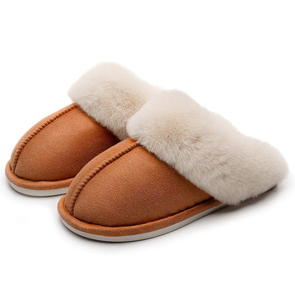 Women's Winter Slippers Plush Fuzzy House Bedroom Slippers, Warm Non-Slip Indoor Outdoor Shoes for Couples