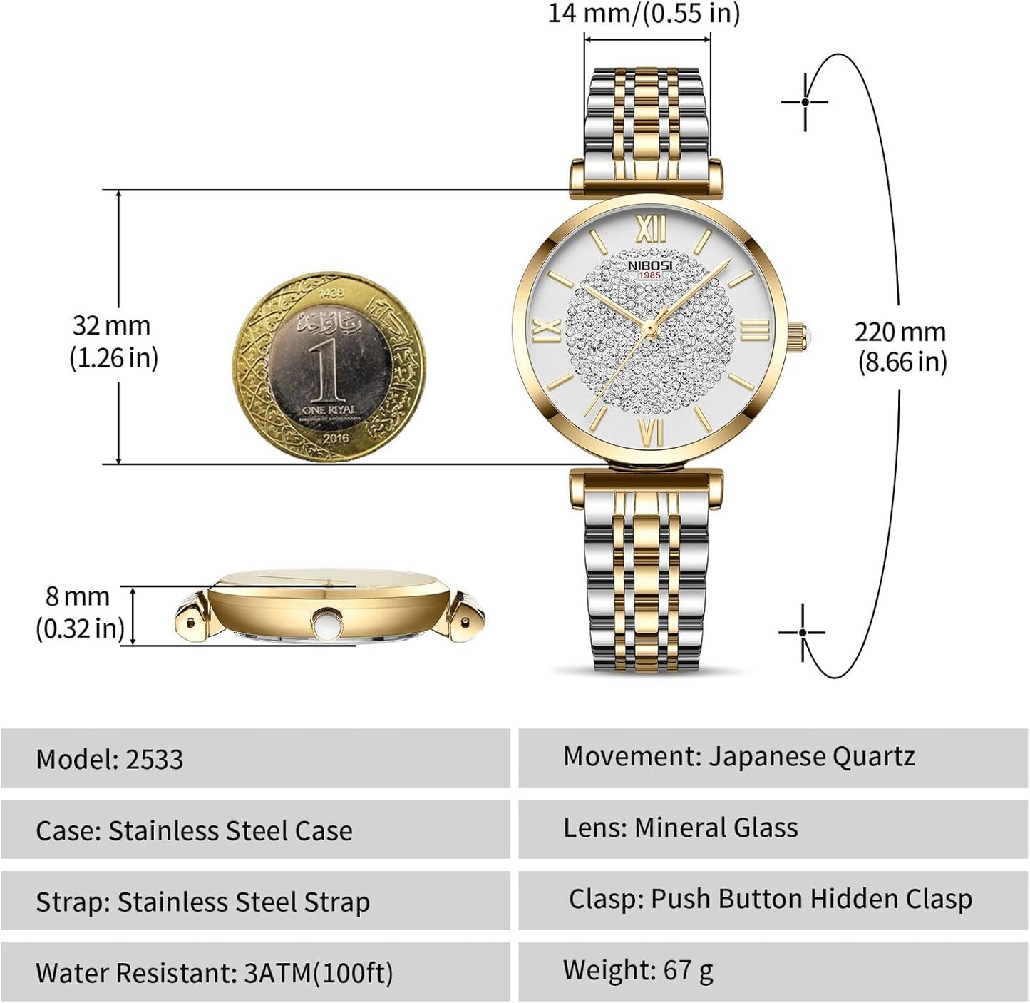 Rose Gold Diamond Women's Watch