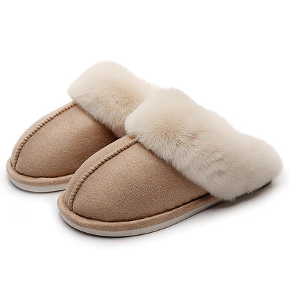 Women's Winter Slippers Plush Fuzzy House Bedroom Slippers, Warm Non-Slip Indoor Outdoor Shoes for Couples