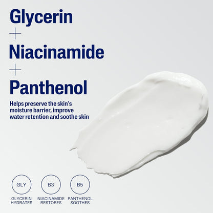 Face & Body Moisturising Cream for Men & Women, Dry to Very Dry Sensitive Skin, Non-Comedogenic, With Niacinamide & Vitamin B5, Unscented, 453g