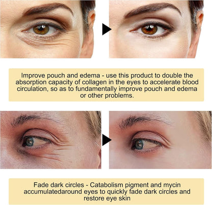 Luxurious 24k Gold Eye Treatment Mask - Collagen & Hyaluronic Acid Enriched, Reduces Dark Circles, Puffiness, and Wrinkles, Provides Long-Lasting Moisturizing Effect, Enhances Eye Area Glow