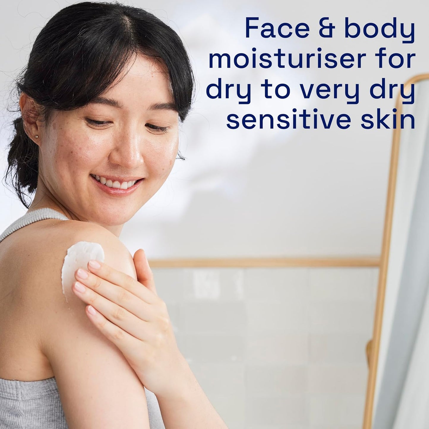 Face & Body Moisturising Cream for Men & Women, Dry to Very Dry Sensitive Skin, Non-Comedogenic, With Niacinamide & Vitamin B5, Unscented, 453g