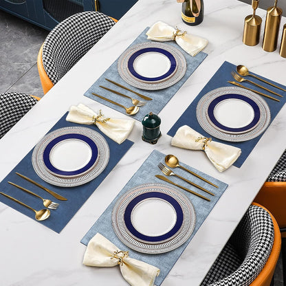 SUEH DESIGN Leather Placemats Set of 6 Reversible Table Mats Heat Resistant Waterproof Place Mats for Dining Table Kitchen Parties