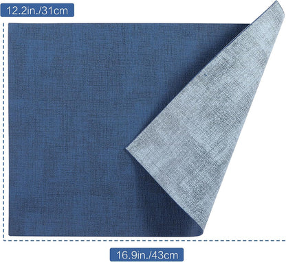 SUEH DESIGN Leather Placemats Set of 6 Reversible Table Mats Heat Resistant Waterproof Place Mats for Dining Table Kitchen Parties