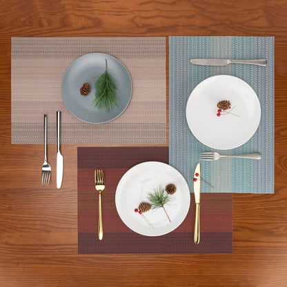 Placemats Set of 6 - Heat Resistant Non-Slip PVC, Washable Vinyl Dining Table Mats, 45x30cm, Stain Resistant & Machine Washable (Coffee Brown) | سجادة طاولة مقاومة للحرارة