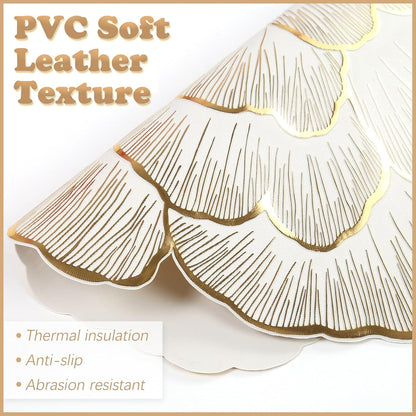 Gold Placemats Set of 8, Rose Round, 15 Inch Non-Slip Wipeable Table Mats for Dining Table, Wedding, Party Decorations