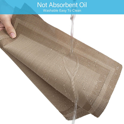 Set of 8 Placemats, Non-Slip Crossweave Woven Vinyl Insulation Placemat Washable Table Mats 45x30cm (Champagne)