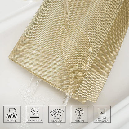 Elegant Placemats for Dining Table Set of 6, Heat Resistant Placemats, Washable Vinyl Woven Table Mats (22-04-6p)