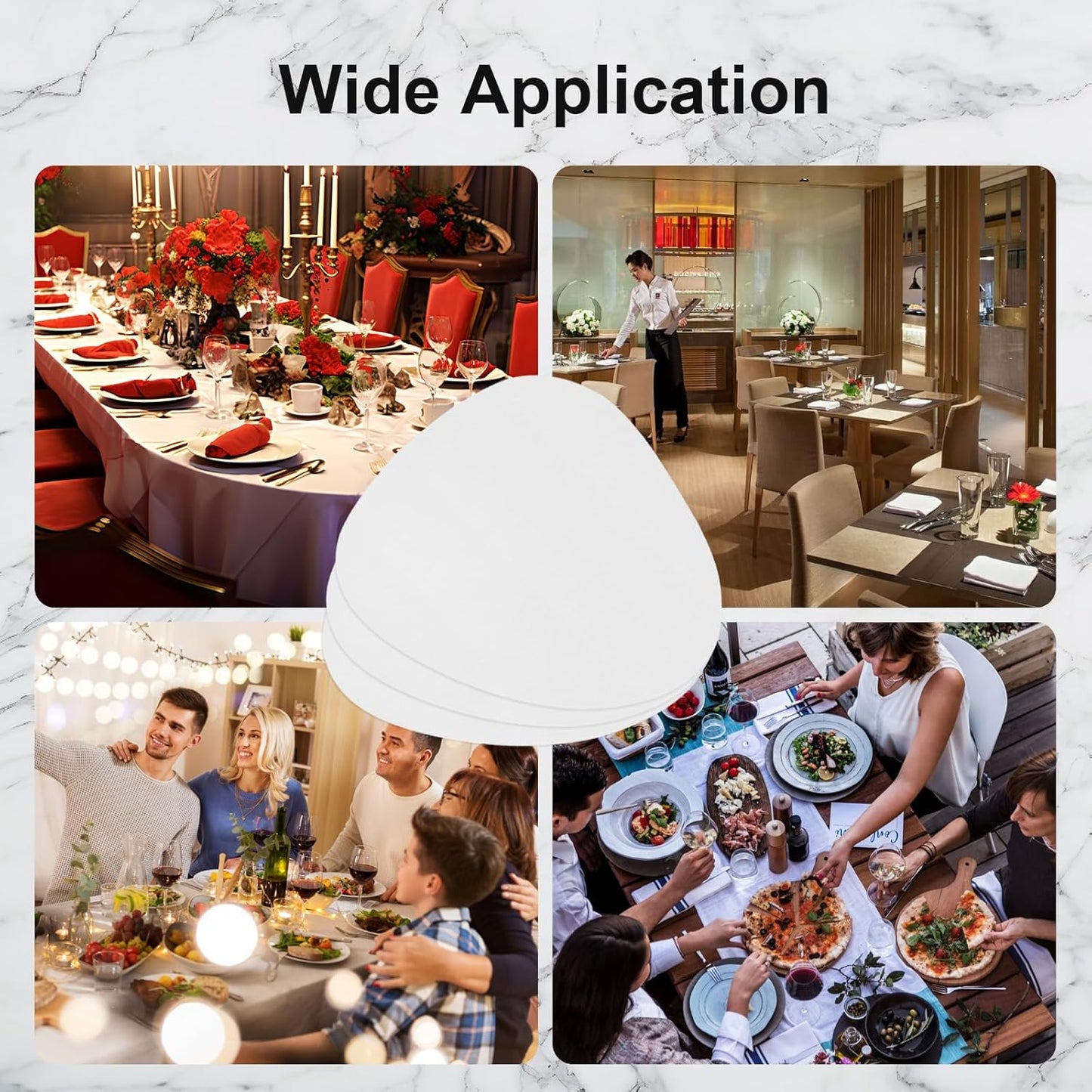 Faux Leather Placemats Set of 4, Durable and Easy to Clean Faux Leather Placemats Ideal for Kitchen, Dining Room, Patio - Heat Resistant and Wipeable Dining Table Mats White 4pcs