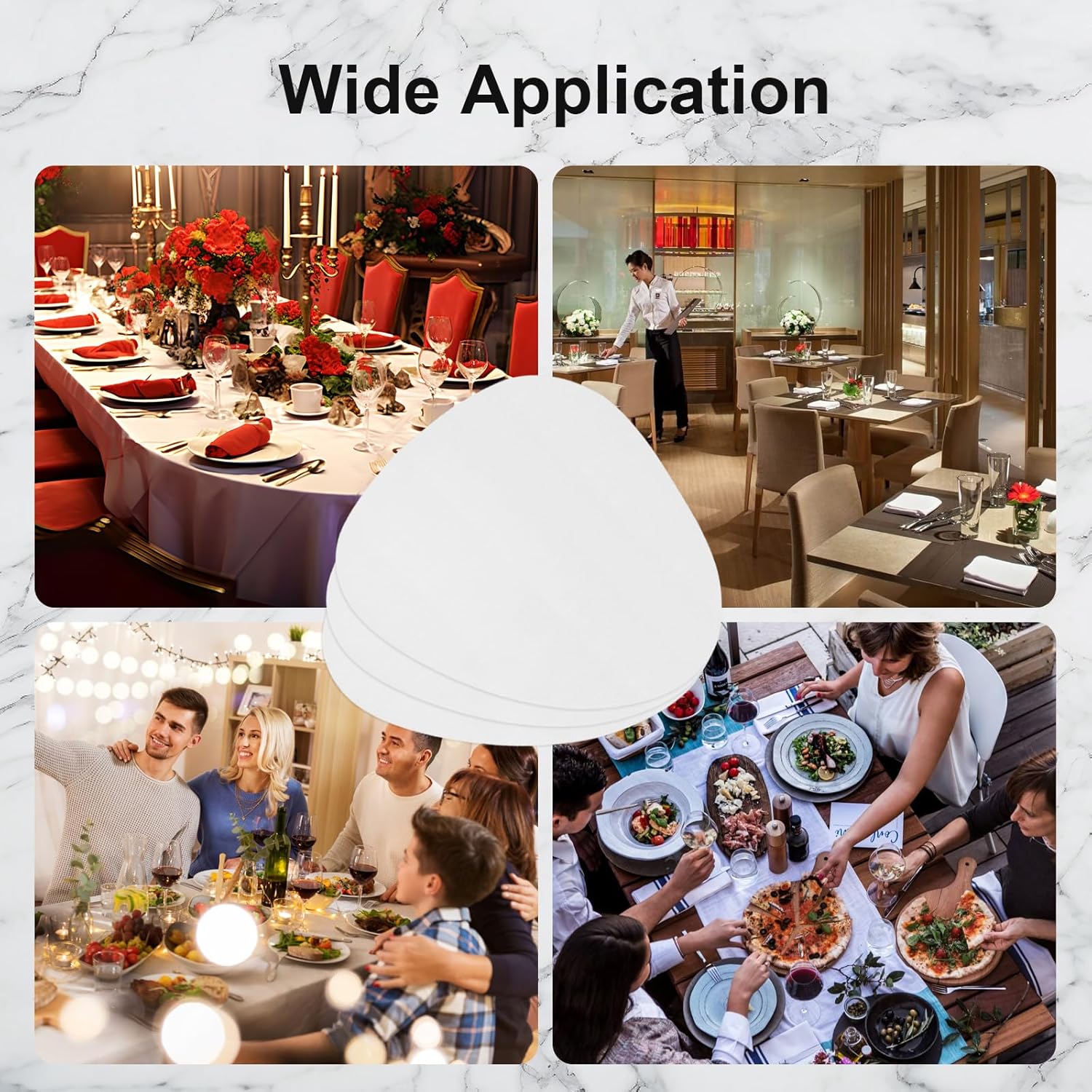 Faux Leather Placemats Set of 4, Durable and Easy to Clean Faux Leather Placemats Ideal for Kitchen, Dining Room, Patio - Heat Resistant and Wipeable Dining Table Mats White 4pcs