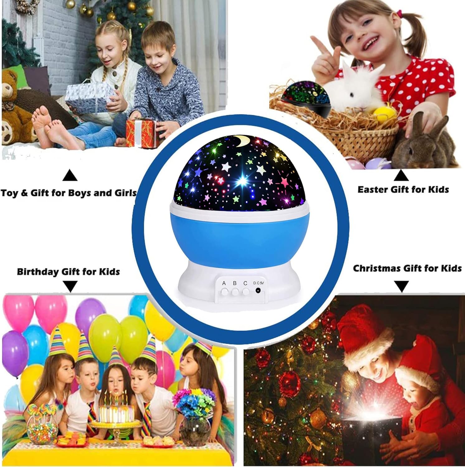 HONGID Night Lights for Kids,Star Light Projector Kids Room,Glow in The Dark Stars,Christmas Xmax Birthday Gifts Kids,Light Lamp Sensory Aesthetic Room Decor