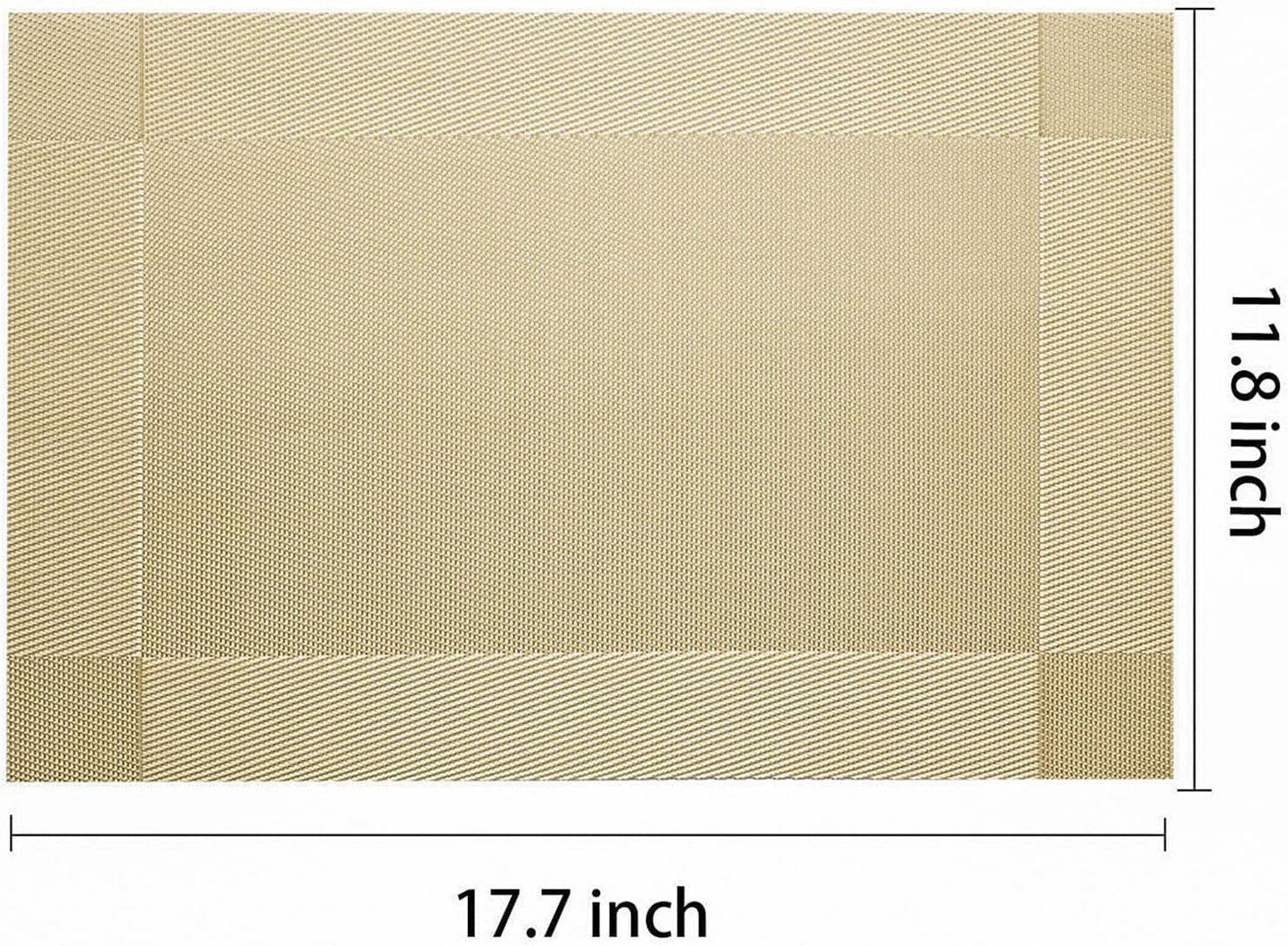 Elegant Placemats for Dining Table Set of 6, Heat Resistant Placemats, Washable Vinyl Woven Table Mats (22-04-6p)