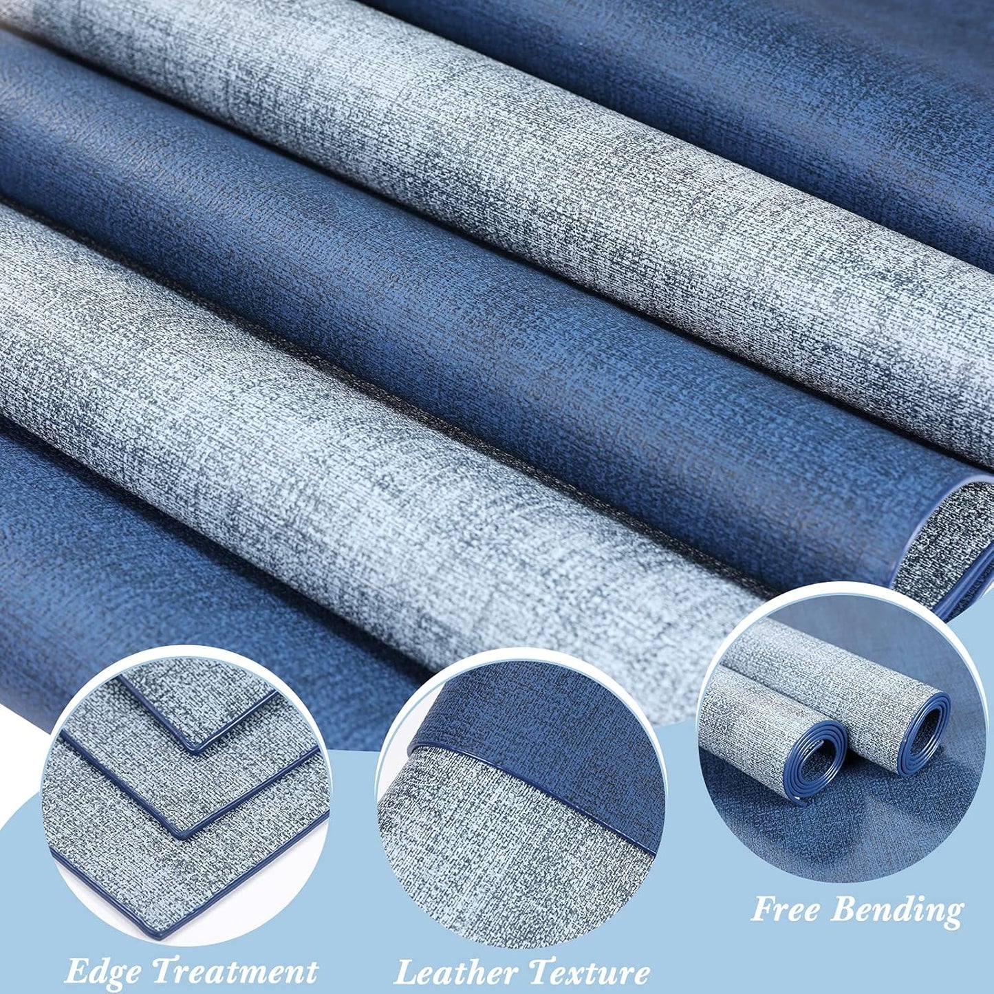 SUEH DESIGN Leather Placemats Set of 6 Reversible Table Mats Heat Resistant Waterproof Place Mats for Dining Table Kitchen Parties