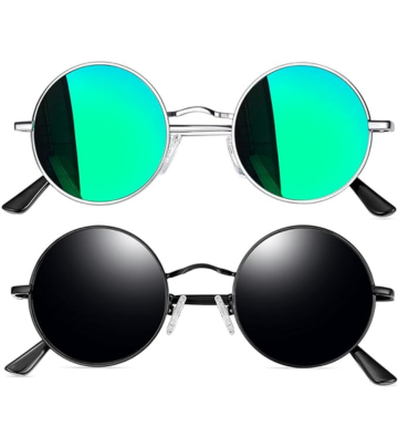 Joopin Round Polarized Sunglasses for Men Women UV Protection Vintage Small Circle Hippie Lennon Shades Sun Glasses