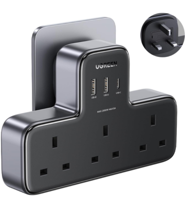 شريط طاقة 6 في 1 مزود بمنافذ USB