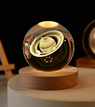 3D Solar System Crystal Ball Night Light
