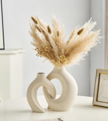 Off White Hollow Ceramic Vase