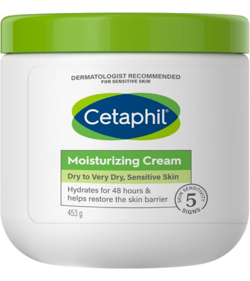 Face & Body Moisturising Cream for Men & Women, Dry to Very Dry Sensitive Skin, Non-Comedogenic, With Niacinamide & Vitamin B5, Unscented, 453g